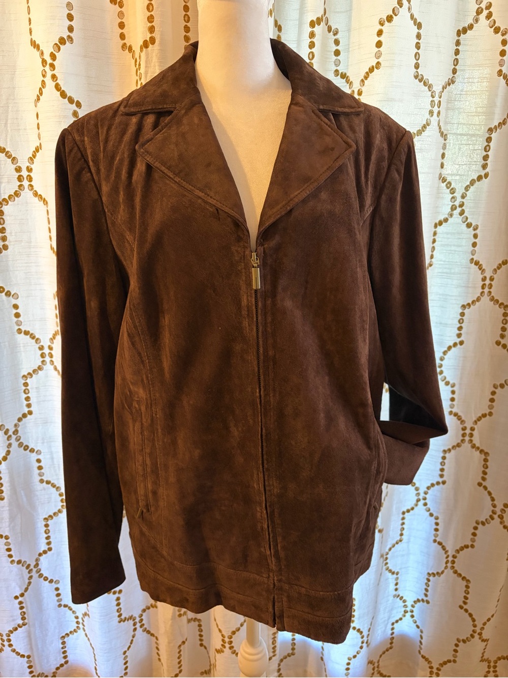 Preston & York Brown Suede Zip-Front Jacket